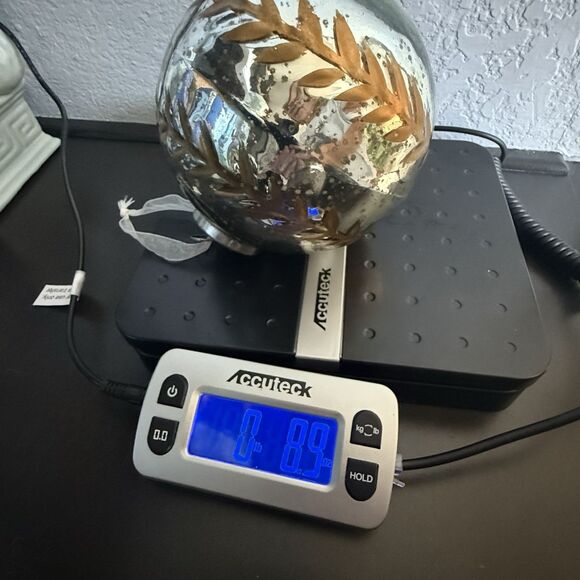 Set 3 Large Mercury Glass Kugel Style Gold Vine Ornaments ~4.5” Christmas Heavy - Picture 15 of 15